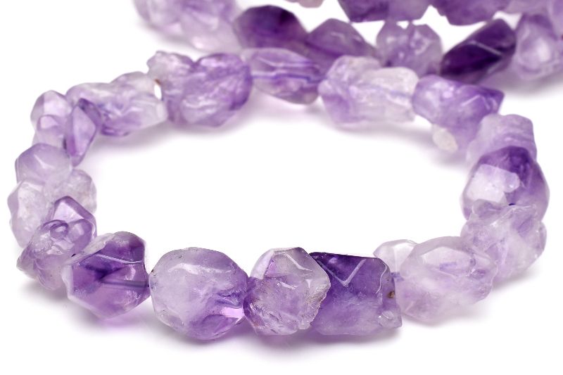 ゴロゴロ質感 アメジスト 7.5mm 原石 ブレスレット 1個売り _B1299-2