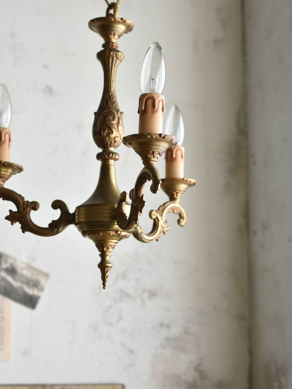 24. 超激安！フランス アンティーク シャンデリア 3灯 キャンドル