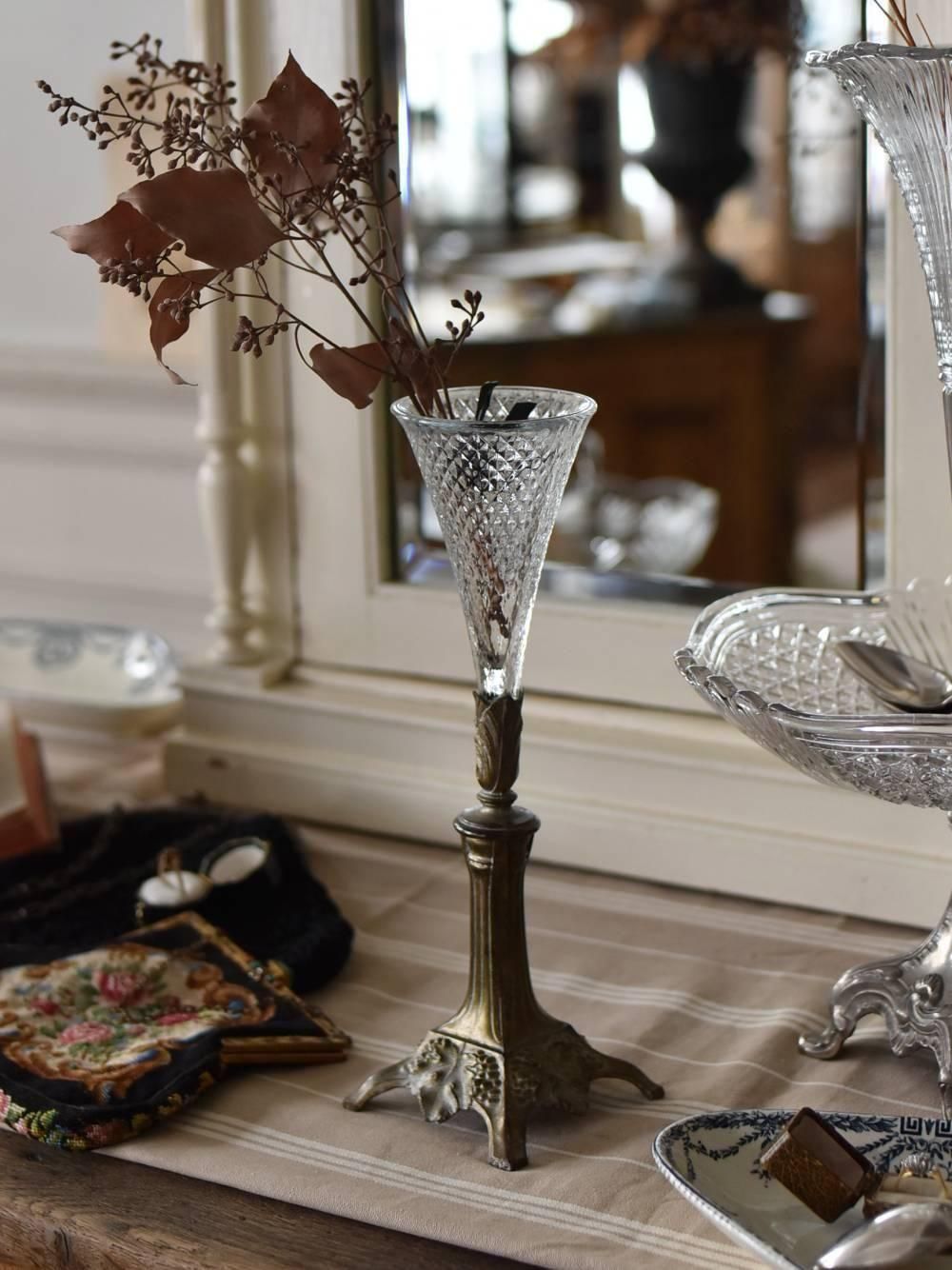 フラワーベース.17 フランスアンティーク雑貨 花瓶 ガラス器 ディスプレイ