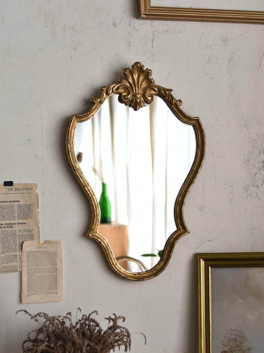 カントリー調 オーク材フレーム ウォールミラー ストア カナディアン