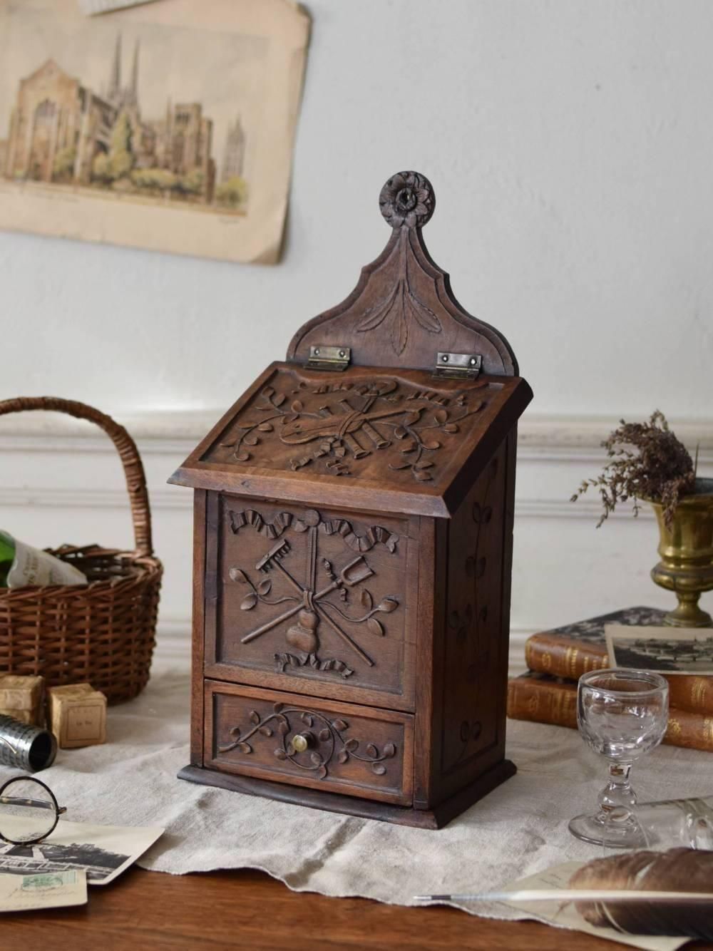 フランスアンティーク雑貨 アンティーク小物入れ.5 ディスプレイ 塩