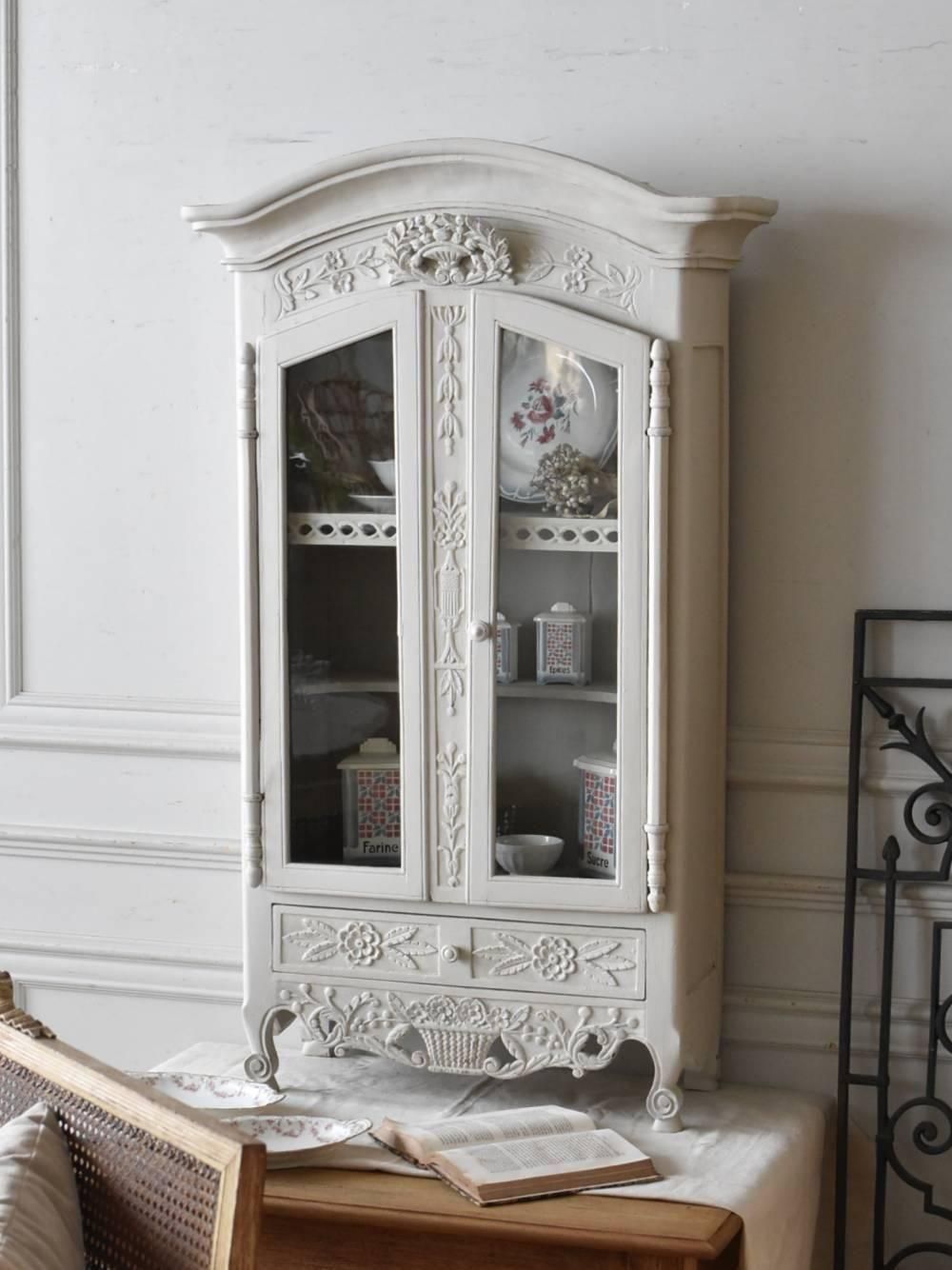 フレンチガラスキャビネット.14 フランスアンティーク家具 卓上ショー