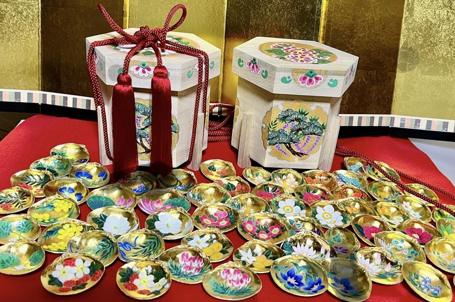 Amazon.co.jp: 茶道具 貝合わせ 源氏絵 美忠作 蛤香合 はまぐり