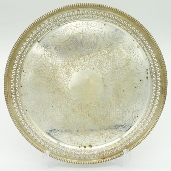 マッピン＆ウェッブ プレート ○ シルバープレート 大皿 アカンサス