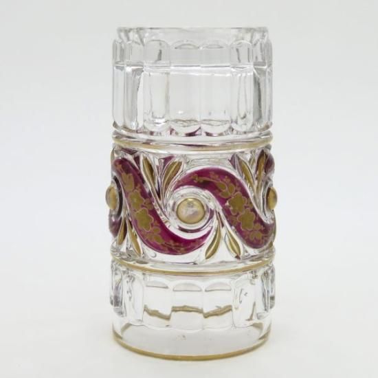 超稀有】1880-年製 アンティーク オールドバカラ・碧硝子切子装飾ボトル