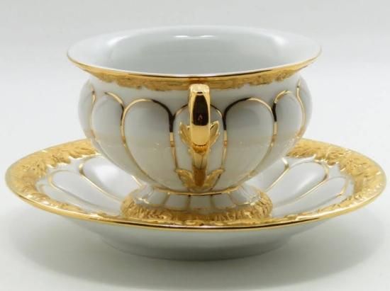 マイセン カップ＆ソーサー□Xフォーム C&S 金彩 ゴールド 1客 Meissen