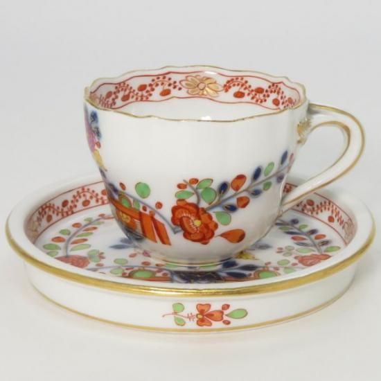 アンティーク マイセン カップ&ソーサー□シノワズリ 柿右衛門様式 花