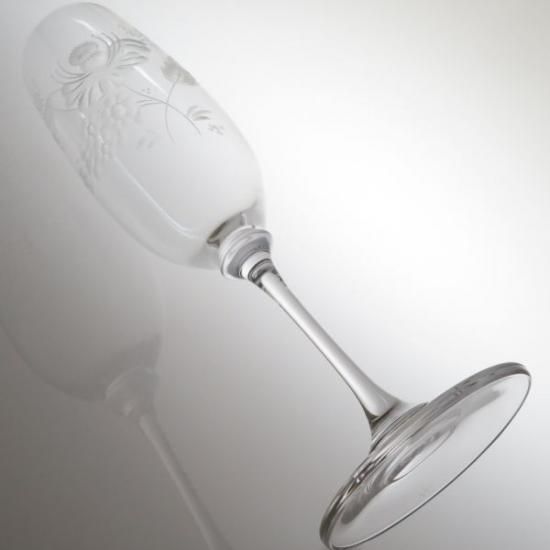 マイセンクリスタル シャンパングラス ○ フラワー エングレーヴィング