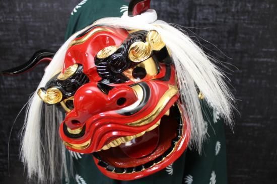 国産獅子舞 宇津 八寸 一式セット 上巻毛緑 - 獅子舞のオカダ