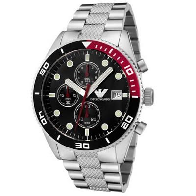 エンポリオアルマーニ腕時計/メンズ/AR5855/コインエッジ/ブラック
