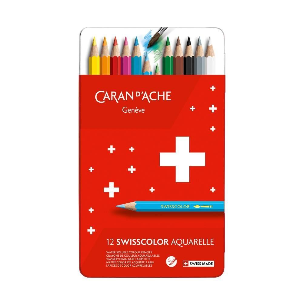 カラン ダッシュ 1285-712 スイスカラー色鉛筆 レッドメタルボックス