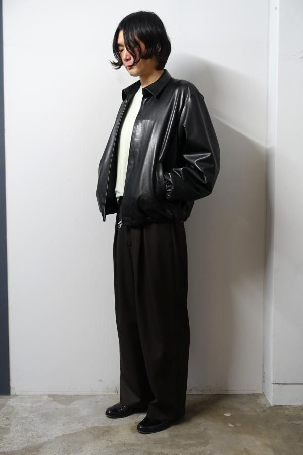 ssstein(シュタイン)/LAMBS LEATHER LIGHT ZIP JACKET/BLACK CONCRETE