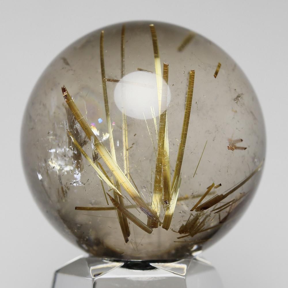 ゴールドルチルクォーツスフィア鉱物入り58mm丸玉 ゴールドルチル