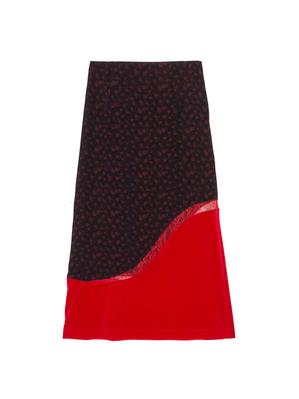 Cupro Triacetate Floral Jacquard Skirt-キュプラトリアセテート