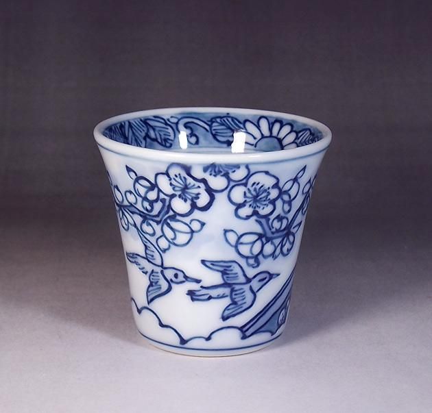 いい仕事していますよ、藍色で有名な陶芸家さんのぐい呑み ストア いい