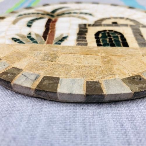 チュニジアのモザイクアートの壁掛け オアシス 北アフリカならではの