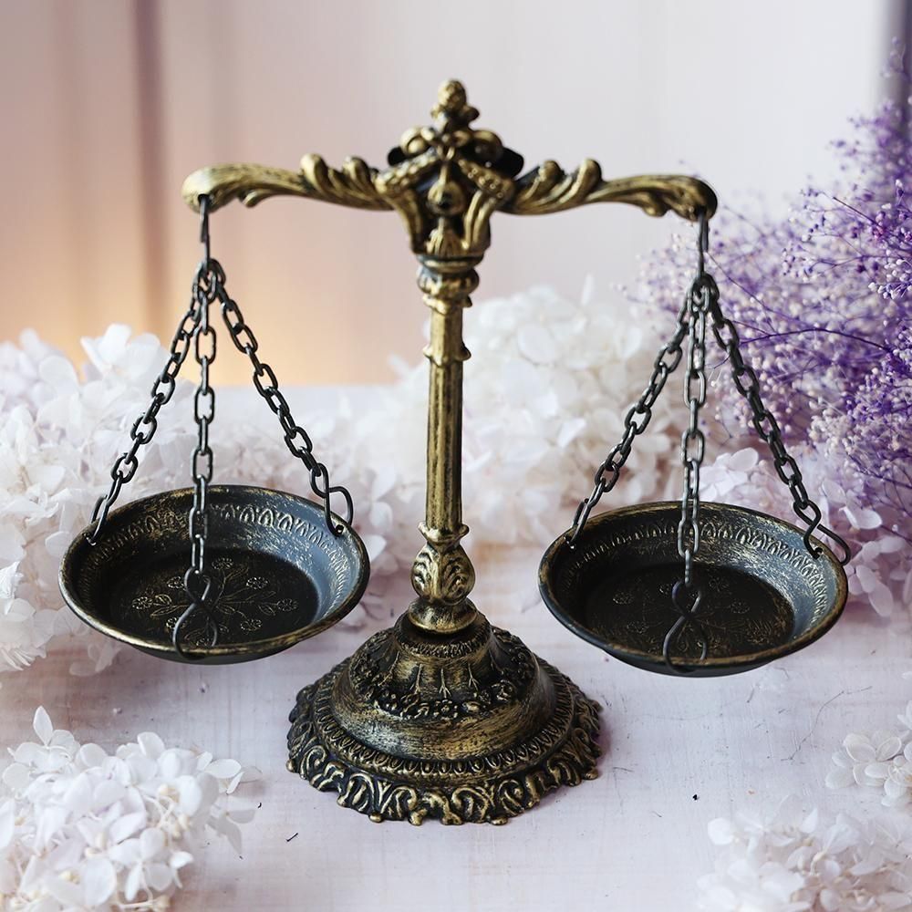 イタリア製アンティーク風天秤（黒金）- 海福雑貨通販部
