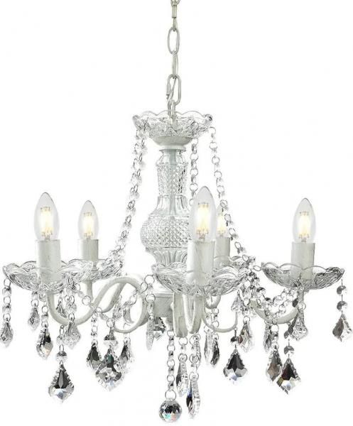 シャンデリアガラス5灯 | CD-003W - おうちデコ雑貨のお店Larasaraca