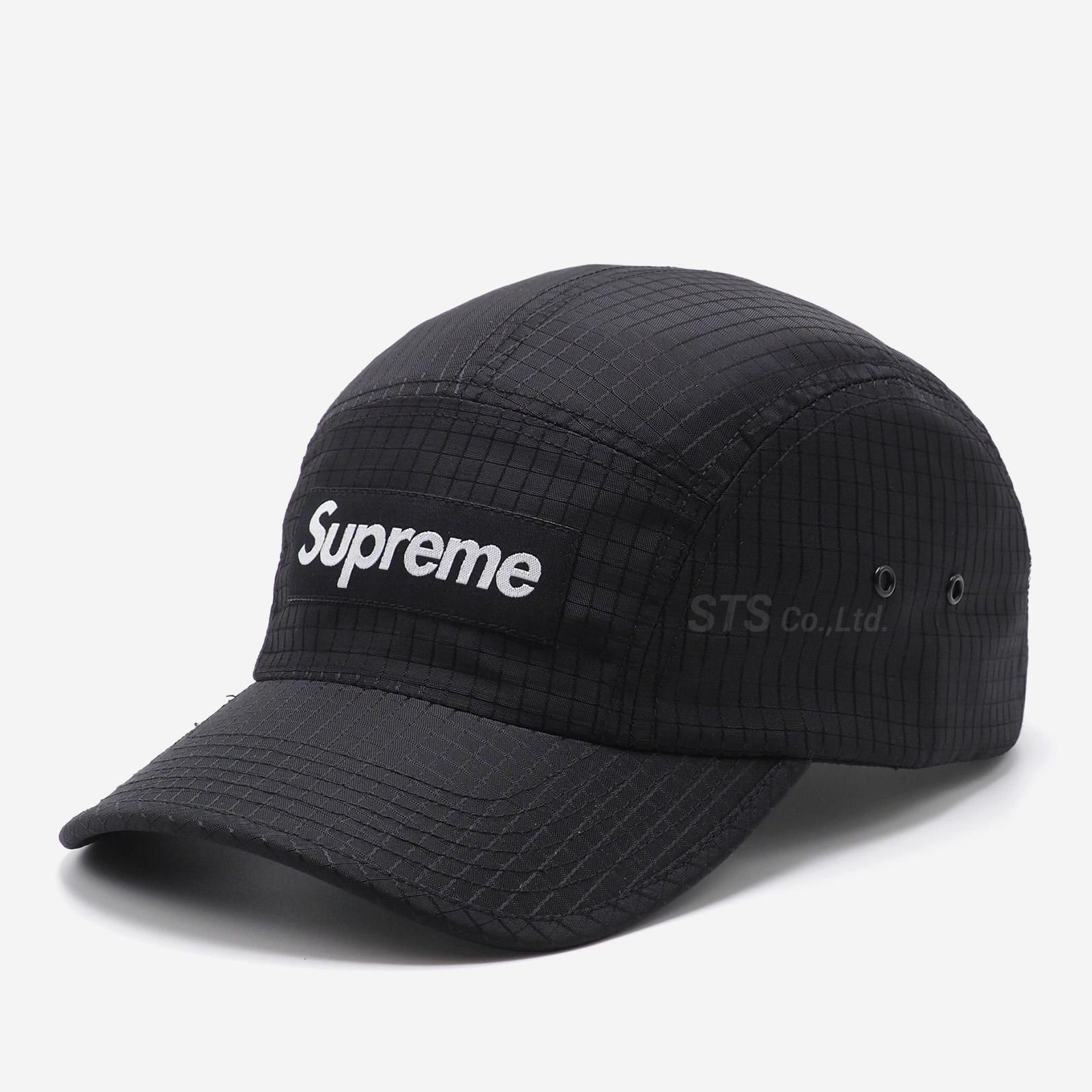 販売 Supreme Contrast Ripstop Camp Cap 黒 18ss 新品】タグ付