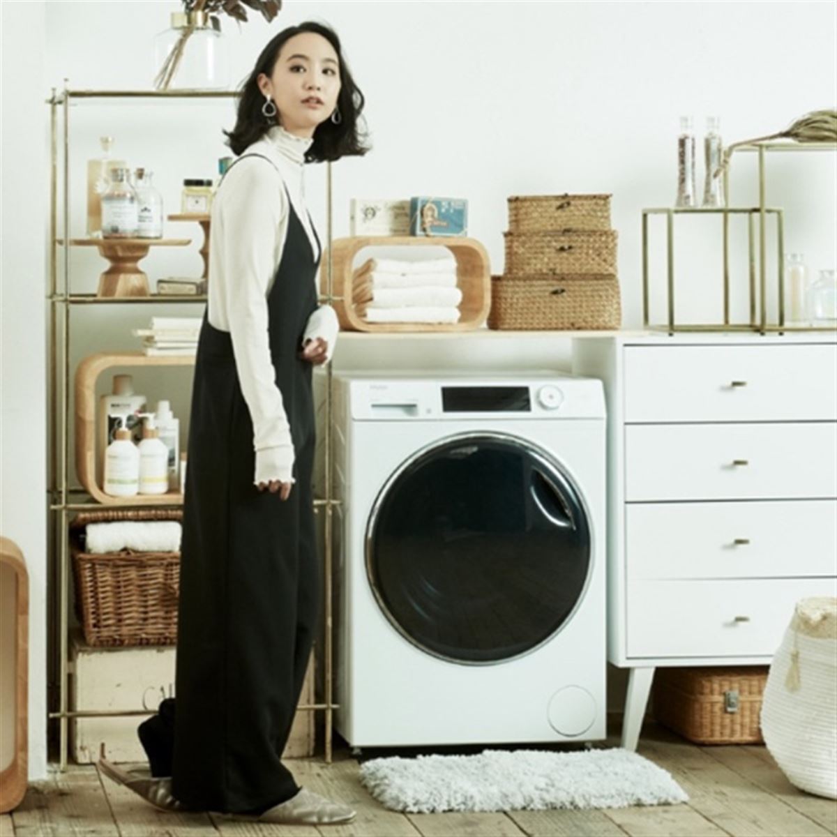 Haier ドラム式洗濯機 9kg JW-TD90SA 2022年製 d4568 ドラム式洗濯機