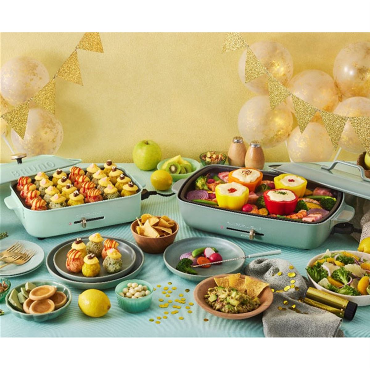 BRUNO、ホットプレート2機種に春夏限定カラー“爽やかなグリーン”を4/26