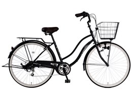 シティサイクル ブラック 前カゴ・リアキャリア付き カゴ付きクロス