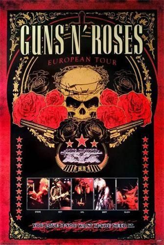 ガンズ・アンド・ローゼズ 限定 リトグラフ ポスター赤 2022.11.06