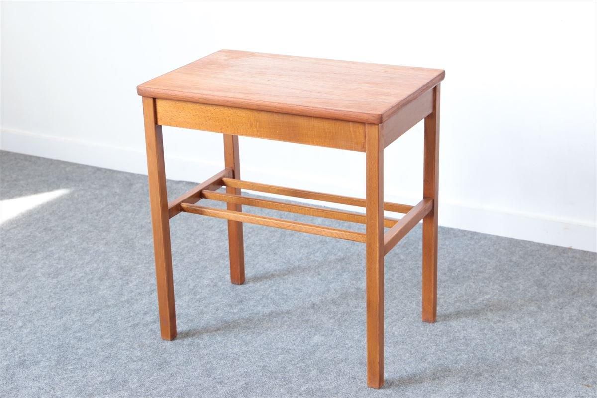 希少 デンマーク ピーター◦ビッツ サイドテーブル チーク/ラタン 希少