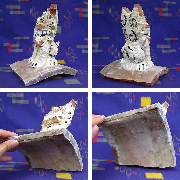 鬼瓦 沖縄産 守り神 縁起物 破邪 鬼瓦 沖縄産 守り神 縁起物 破邪 赤い