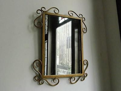 アイアンブラックローズ、美品、匿名配送、アンティークミラー。