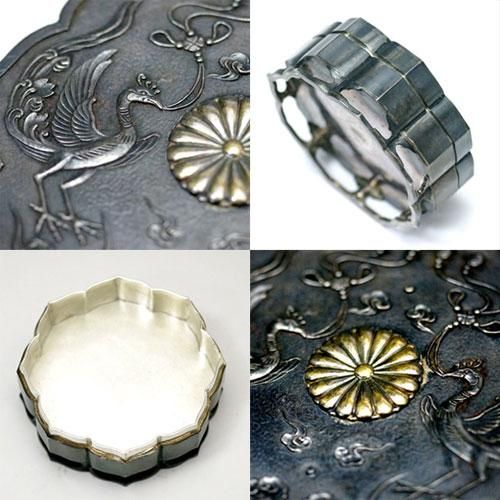 純銀 皇室ボンボニエール 明治33年5月10日大正天皇御結婚御下賜隅切唐櫃形