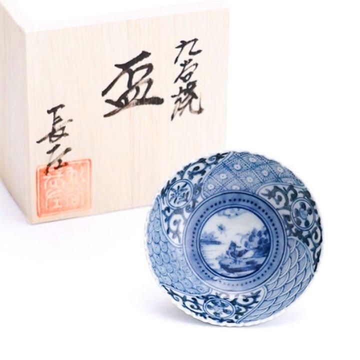 陶額 藍古九谷 山本長左 陶板 陶額 フィールド紋 九谷焼 宮内庁御用窯