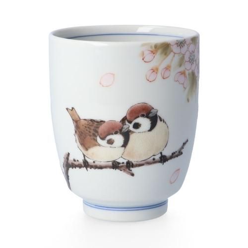 陶額 陶板 福良雀図 すずめ スズメ 中村 陶志人 外志人九谷焼