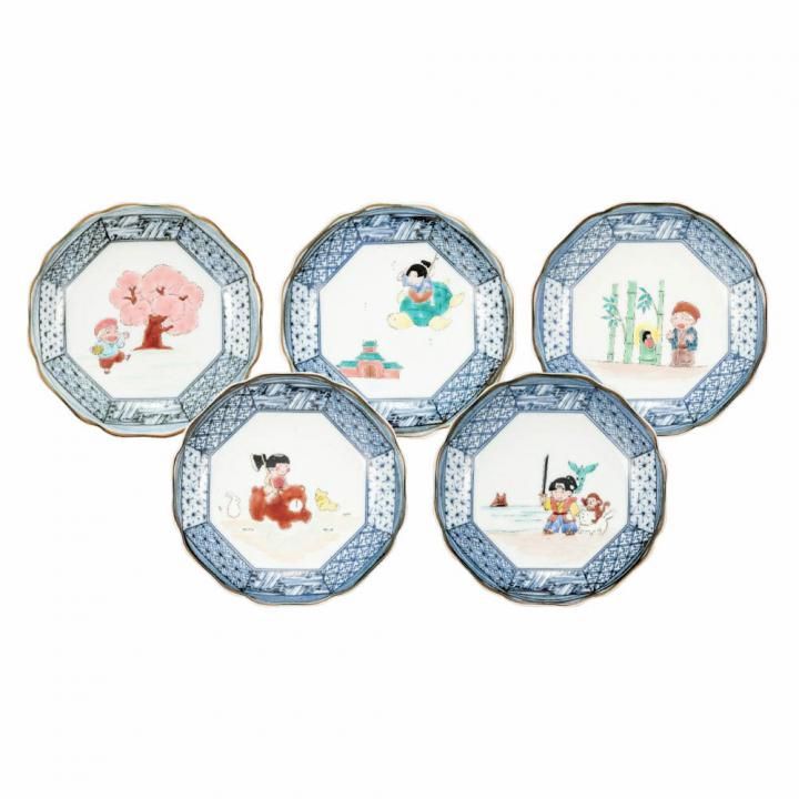 4寸祥瑞小皿揃 日本昔話 / 美山窯 （化粧箱入り） - 和食器の通販なら