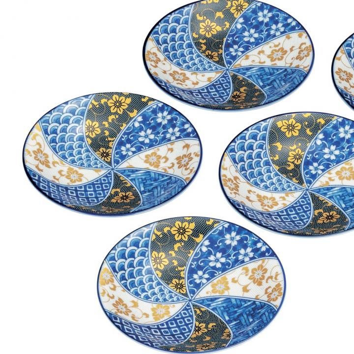 5.2号皿揃 鉄仙文