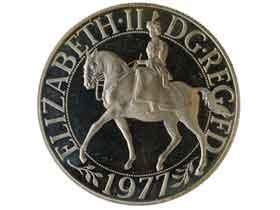 エリザベス2世女王即位25周年記念25ニューペンスプルーフ銀貨