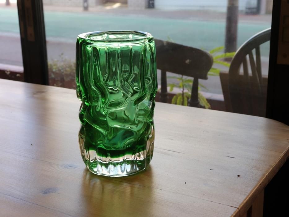 英国ビンテージ ガラスフラワーベース～【パインフラットアンティーク】