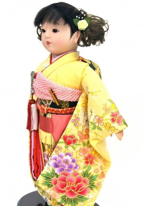 市松人形 愛ちゃん 栗毛パーマ 13号 ケース付き 東玉 市松人形 齊藤