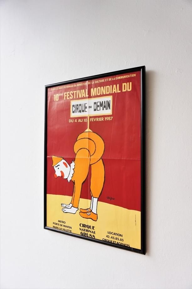 1980's Raymond Savignac 額入りポスター - アンティーク、ビンテージ