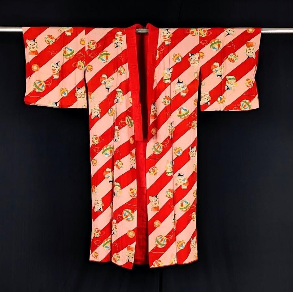 能楽図絵 能舞 羽衣他 男物長襦袢 正絹 美しき日本の古布 古裂骨董