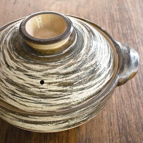 伊賀土鍋 刷毛目 ※サイズ：大、中は予約受付中※ - 伊賀焼窯元 長谷園