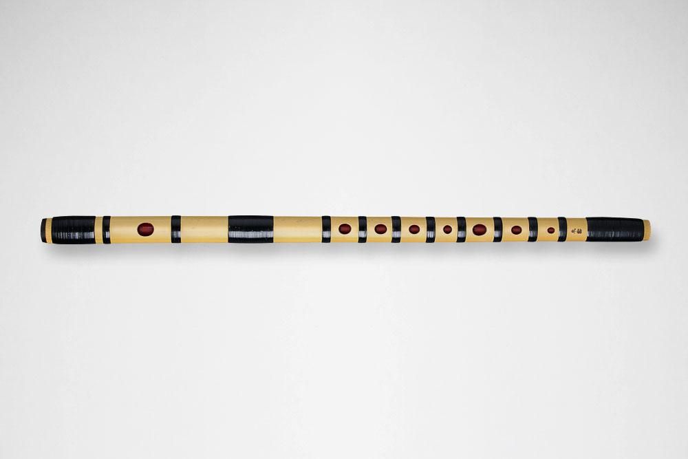 篠笛 新月乃笛 8本調子 ドレミ調 総籐巻 黒朱漆塗