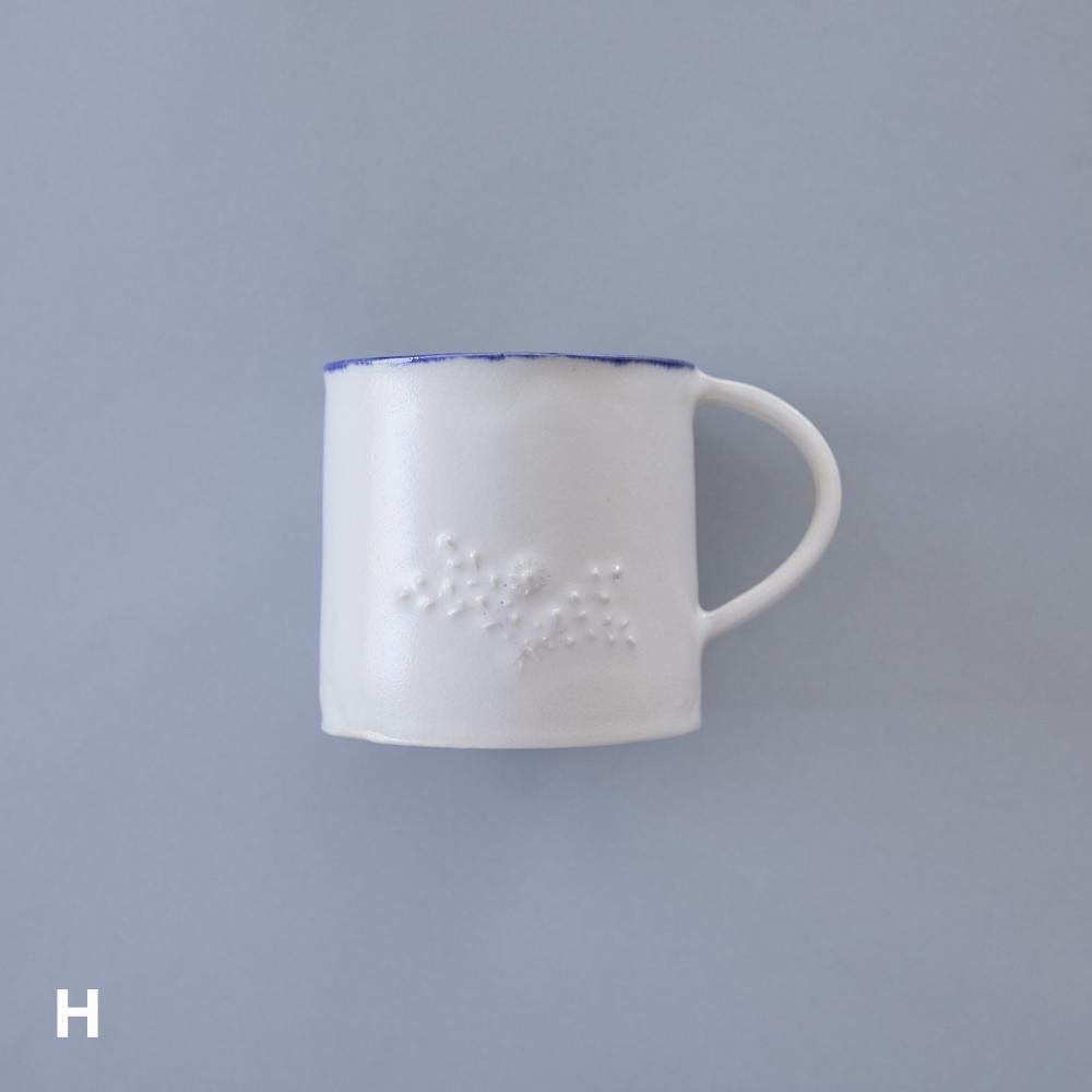 マグカップ 青ライン/白 三浦千穂 - Mogana Online Shop