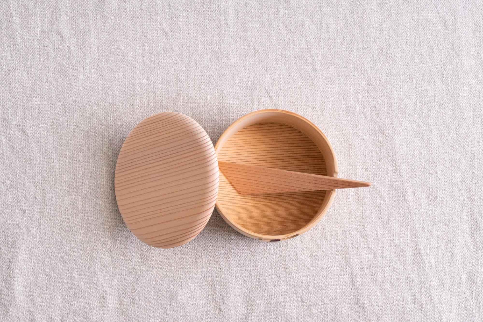 バターケース（丸）｜曲げわっぱ｜柴田慶信商店｜紡ぎ舎（つむぎや）