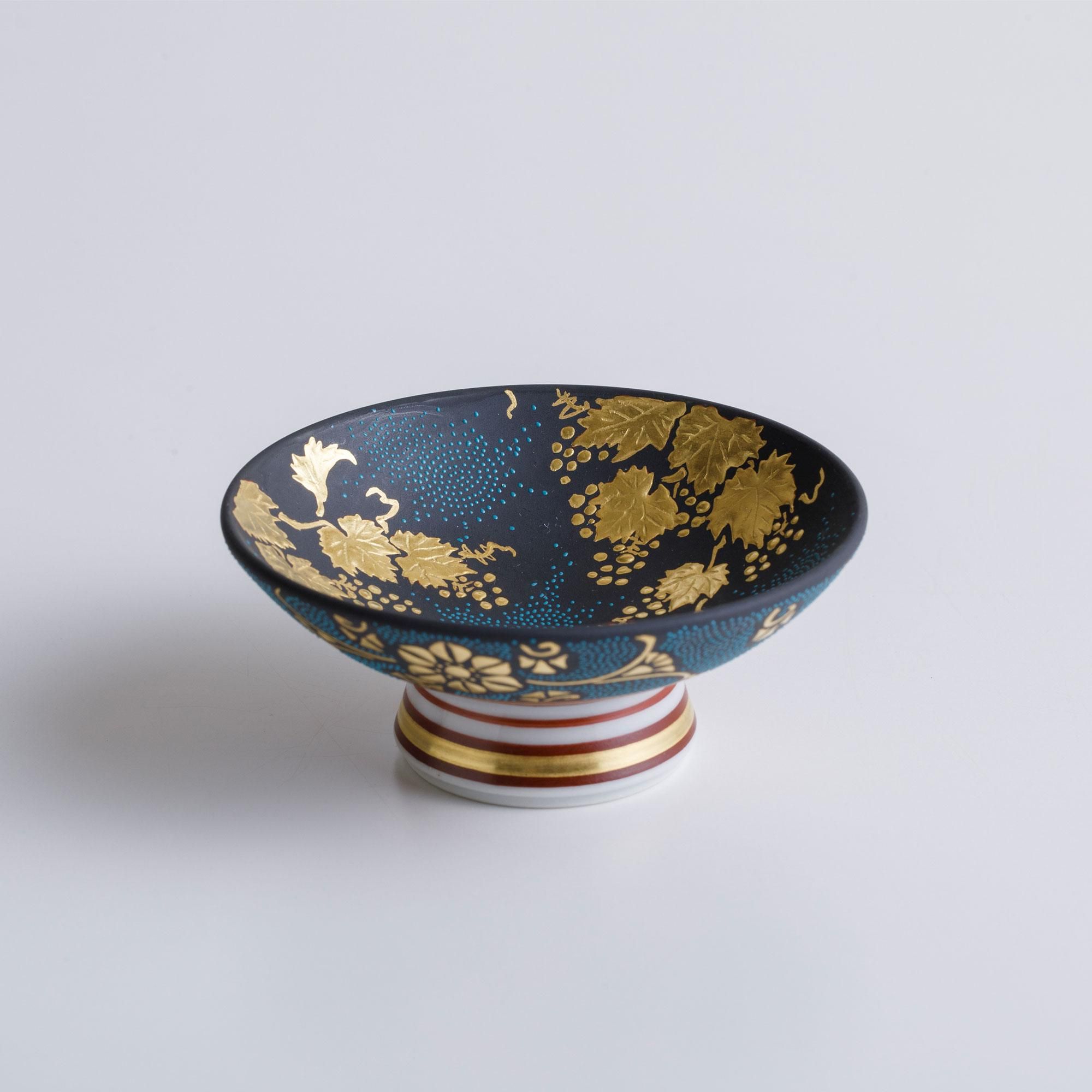 仲田錦玉作 平盃 金盛葡萄文 - 九谷満月公式オンラインショップ