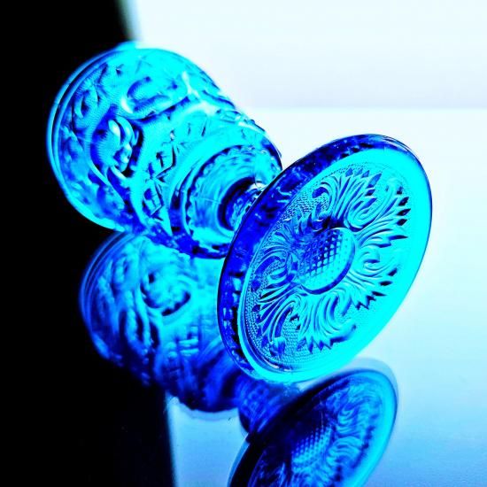 オールドバカラ アラベスク ワイングラス ブルークリスタル 豪華な