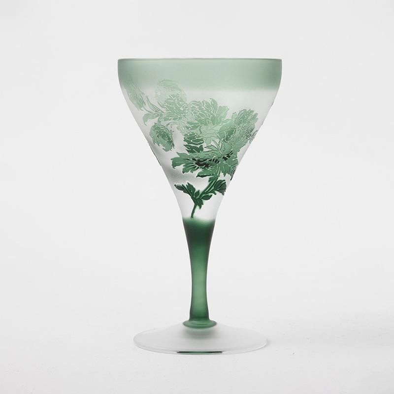 北島雅子 オリオンワイングラス グリーン - いい日になりますように