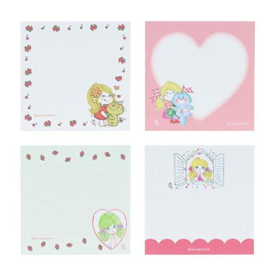 水森亜土 イチゴ スクエアメモ 文具 日本製 亜土ちゃん