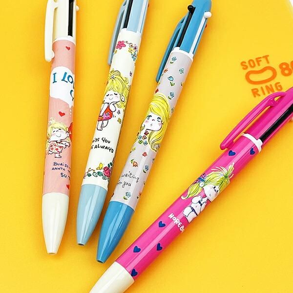 水森亜土 シャープ＆2色ボールペン 濃ピンク 文具