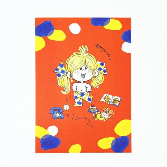 水森亜土 ポストカード 赤 文具